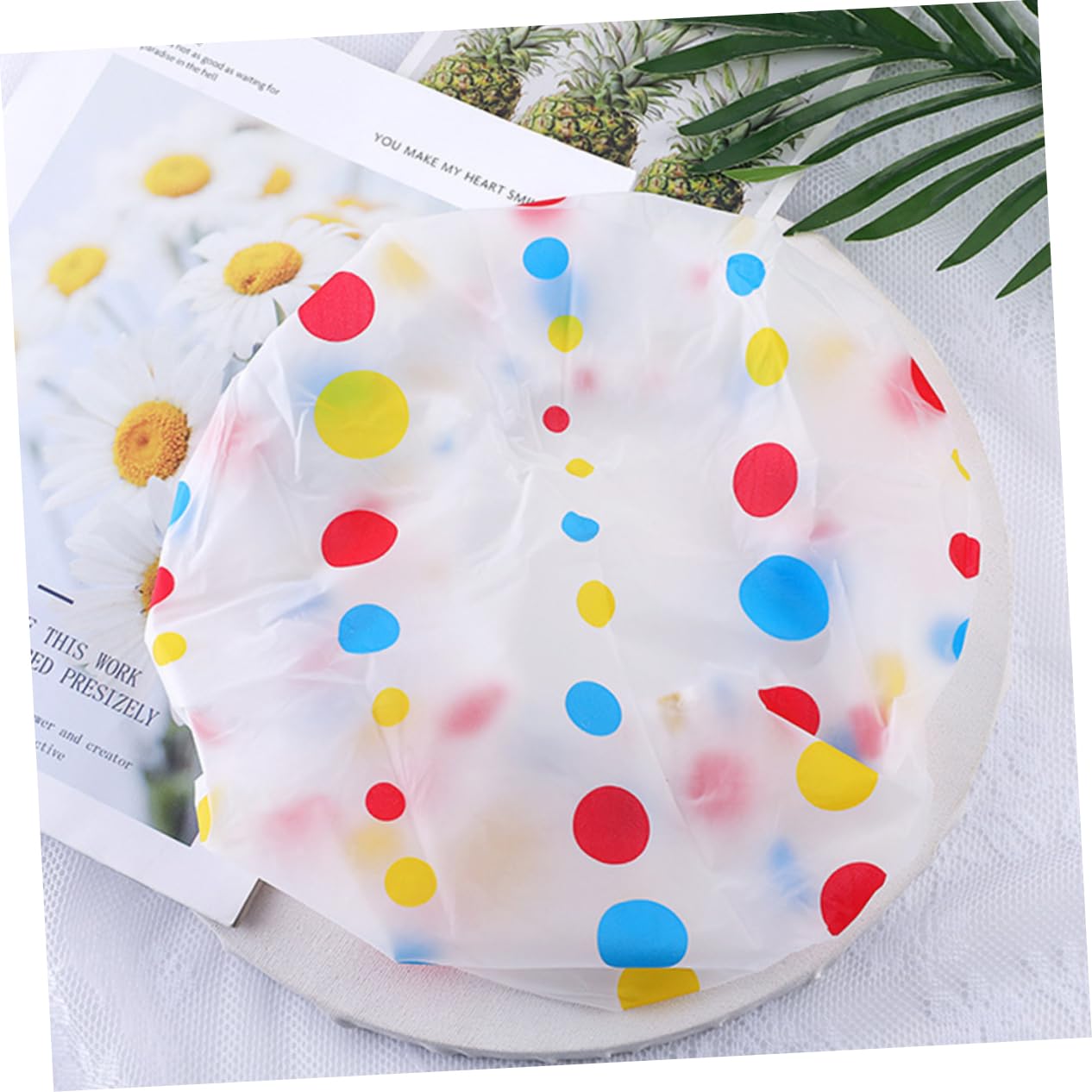 Housoutil 18piezas Gorro De Ducha Reutilizable Para Adultos Coloridas Diseño De Puntos Gorro De Baño Elástico Baño Cómodo y Divertido