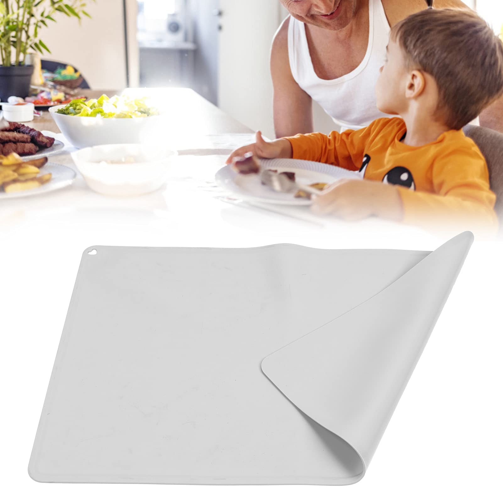 Tovagliette in silicone antiscivolo, antisporco, lavabile, per esterni, in silicone, set da tavola, stoviglie da cucina, tappetino protettivo per piano di lavoro, grande, durevole, termoisolante