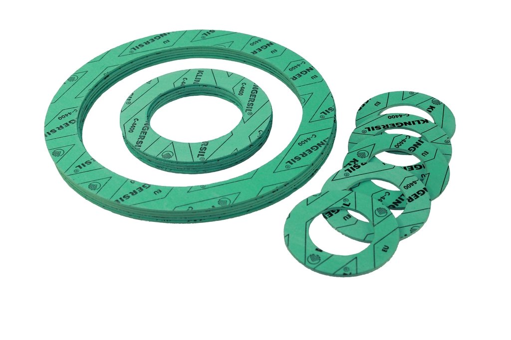 10 unidades de juntas DIN Klingersil® C-4400. Grosor: 2,0 mm. DIN 2690., DN 15 PN 40 - 50 x 22 x 2 mm, verde, 10