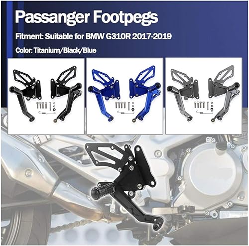 Miniatura 3 de Juego de soporte para reposapiés ajustable CNC para motocicleta, juego de soporte para reposapiés de pasajero para B.M.W G310R G 310 R R310 R 2017