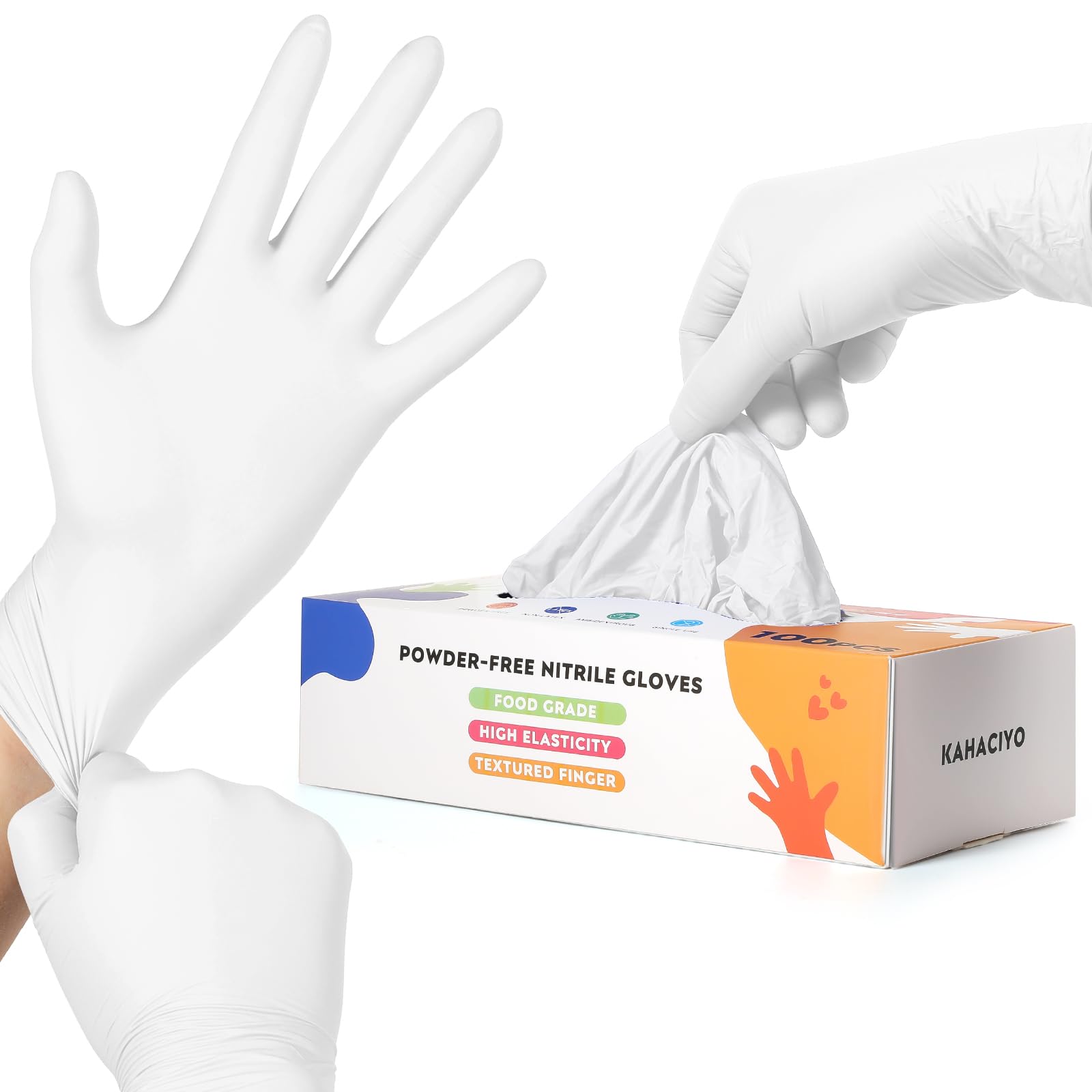 Kids Disposable Nitrile Gloves for 4-10 Years, Suitable for Cooking, Gardening, Painting, Powder and Latex Free-100 PCS