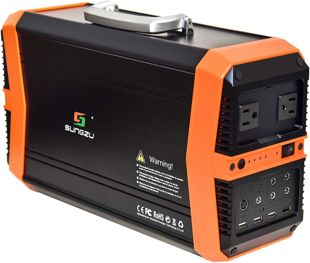 SUNGZU Portable Power Station 500W Power Supply, Generator for Outdoors Camping CPAP Power Outages Emergency