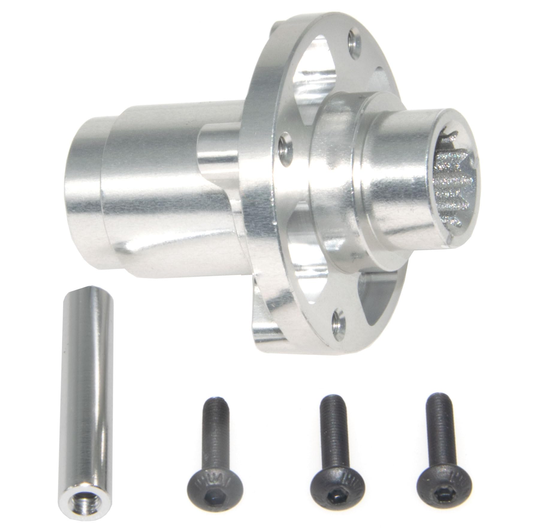 Diff Locker Spool Compatible with Traxxas Cell X-Maxx 6S 8S XRT Off-Road Rc Car Aluminum Alloy Center Front Rear Differential Part(Silver)