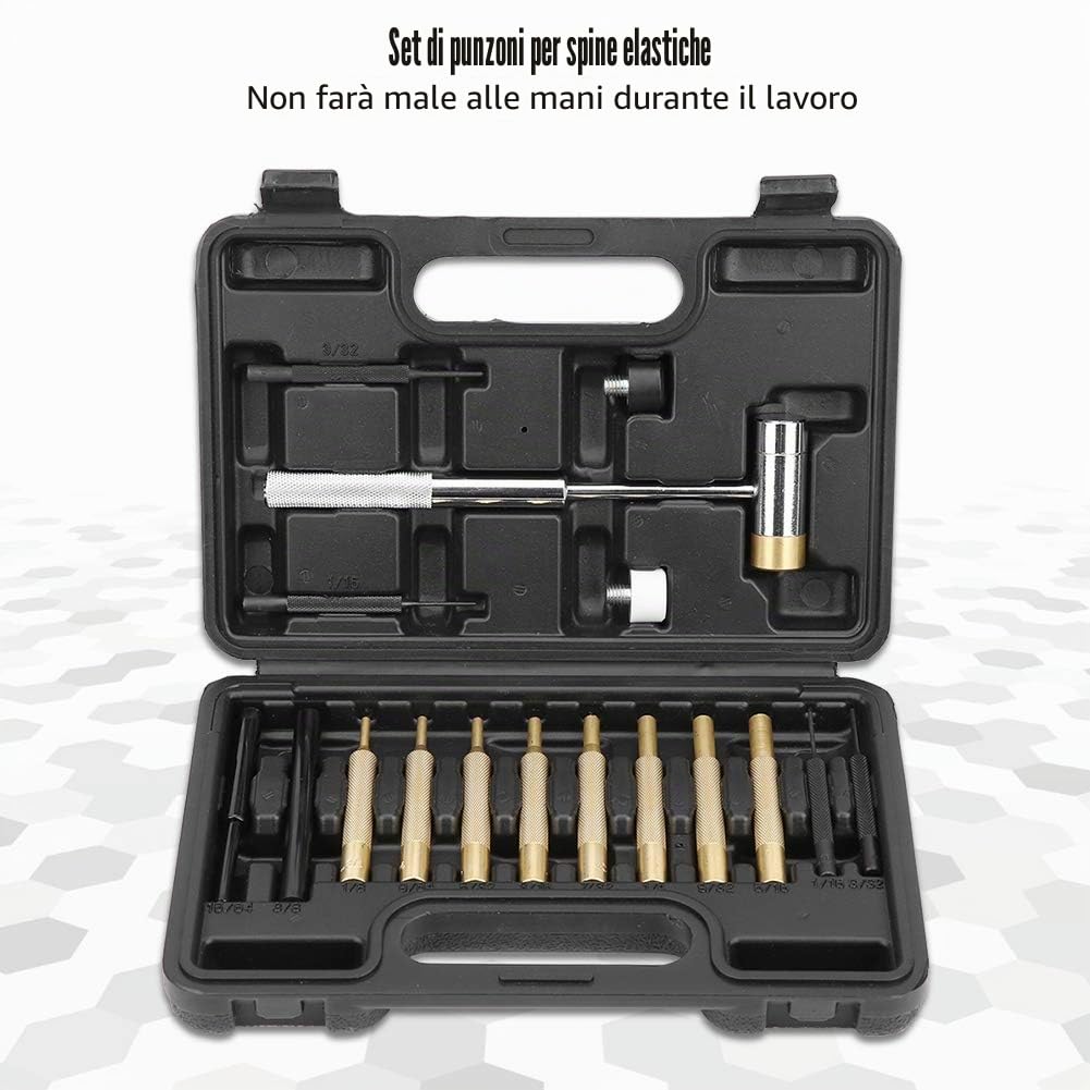 Set di punzoni con custodia, set di punzoni, ottone, strumento di manutenzione per attrezzi da armaiolo in acciaio inossidabile, punzoni per spilli, per manutenzione di armi da fuoco