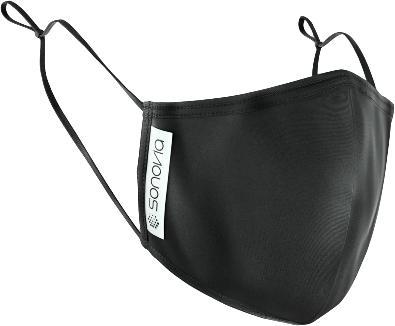 Reusable Face Mask with Patented Breathable Fabric Adjustable Ear Straps (Large (Pack of 1), Black)