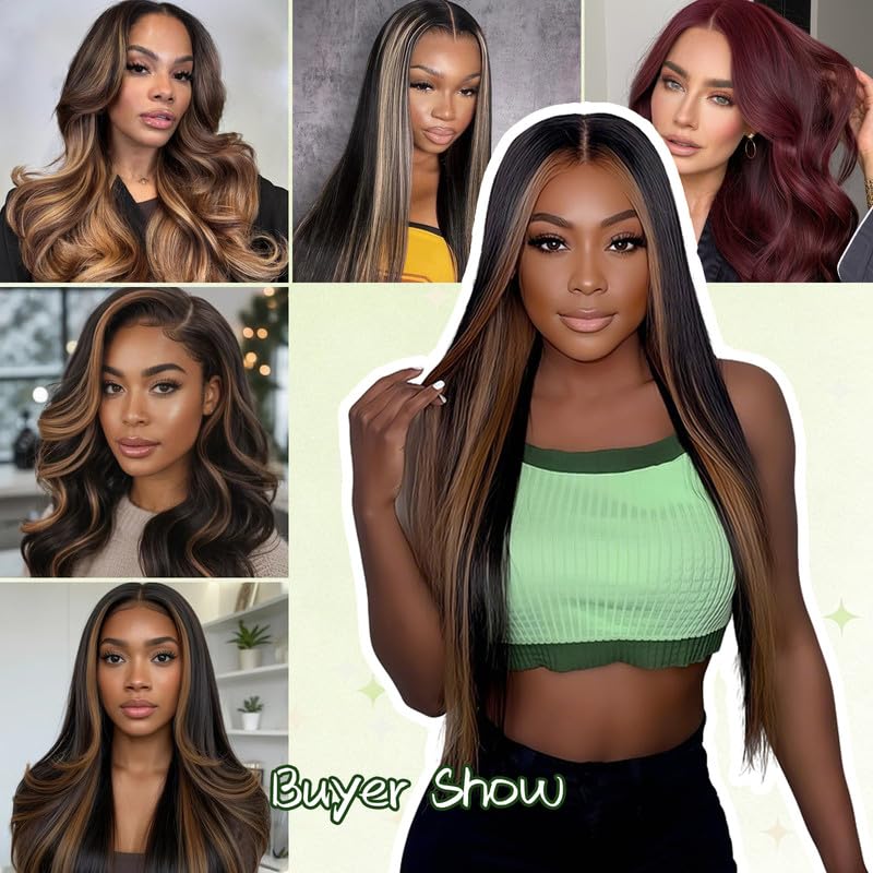 Brown Highlight Bundles Human Hair 18 20 22Inch Light Brown Water Wave Bundles Brazilian Virgin Hair Weave 3Bundles Hair Deal（Black and Brown，#p1b/30）