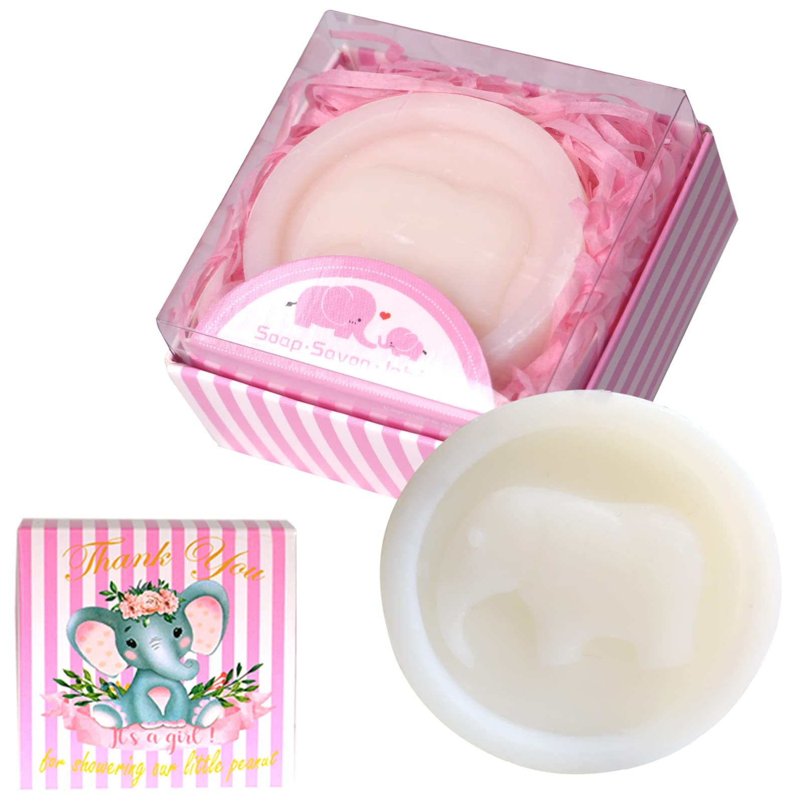 AIXIANG 24 Pack Baby Shower Favors Soaps Handmade Little Elephant Scented Soap Favors with Gift Box Favors Baby Shower Favors and Decorations