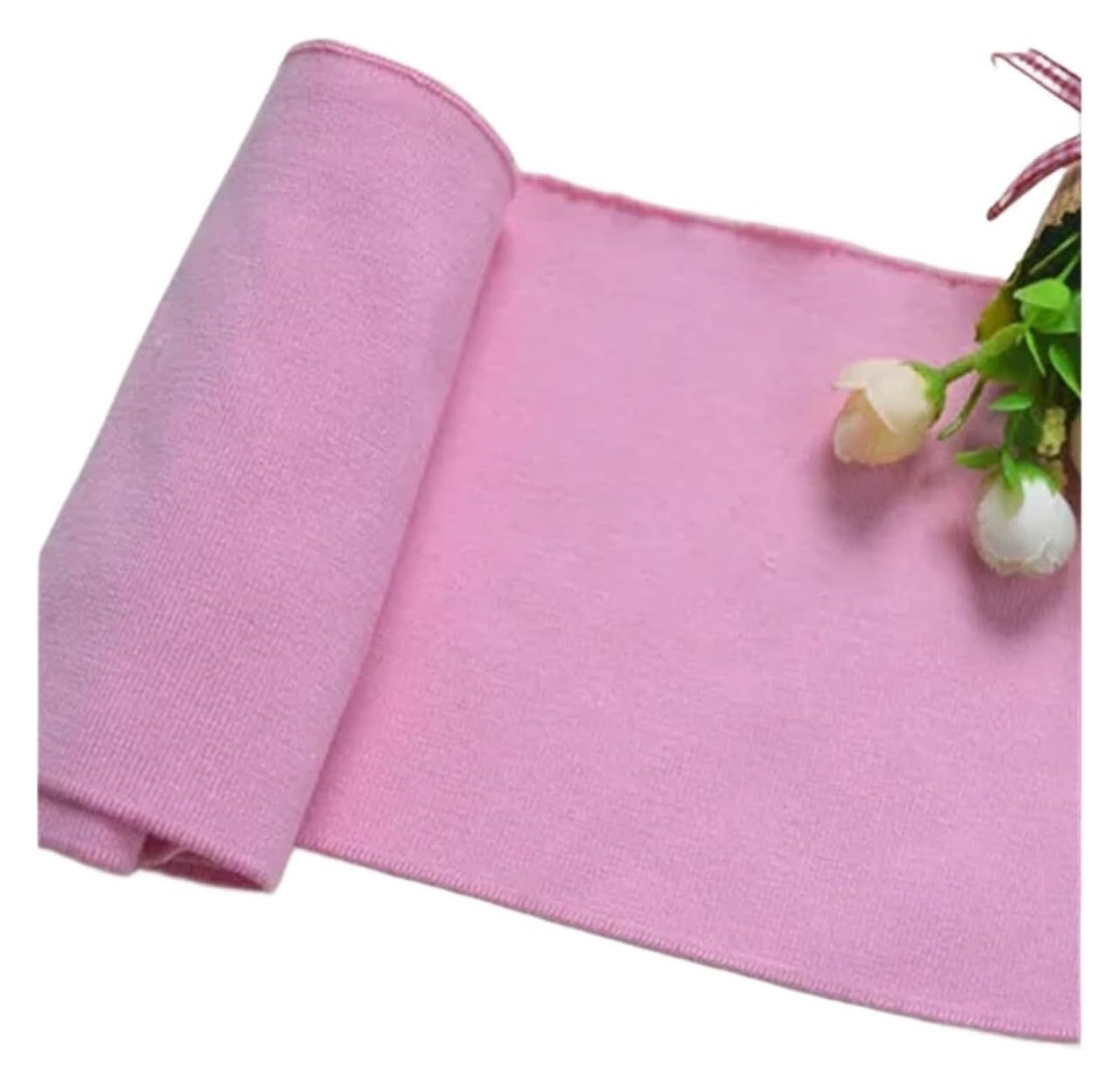 Rib Knit Cuff, Fine Ribbed Elastic Cuffs 15cm Wide 1m Multicolor for Neckline Hem Trouser Opening Sweater(Pink)
