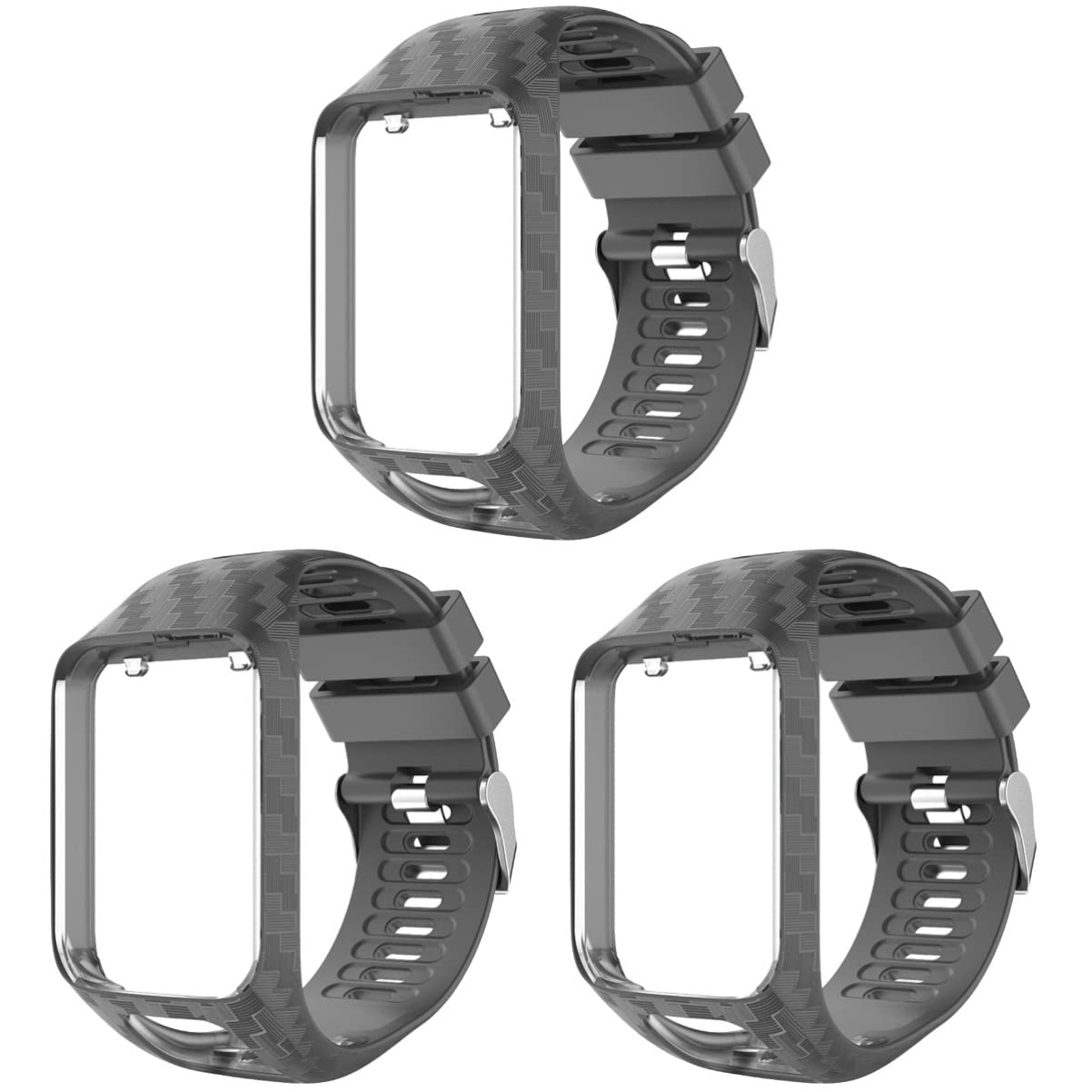 Gatuida 3 Piezas Correa Reloj Ajustable con Pulsera Bandas de Silicona para Protector de Reemplazo- Marco Pulsera Rápida Pantalla Funda Correa Reloj Inteligente Tallado Serie/Serie