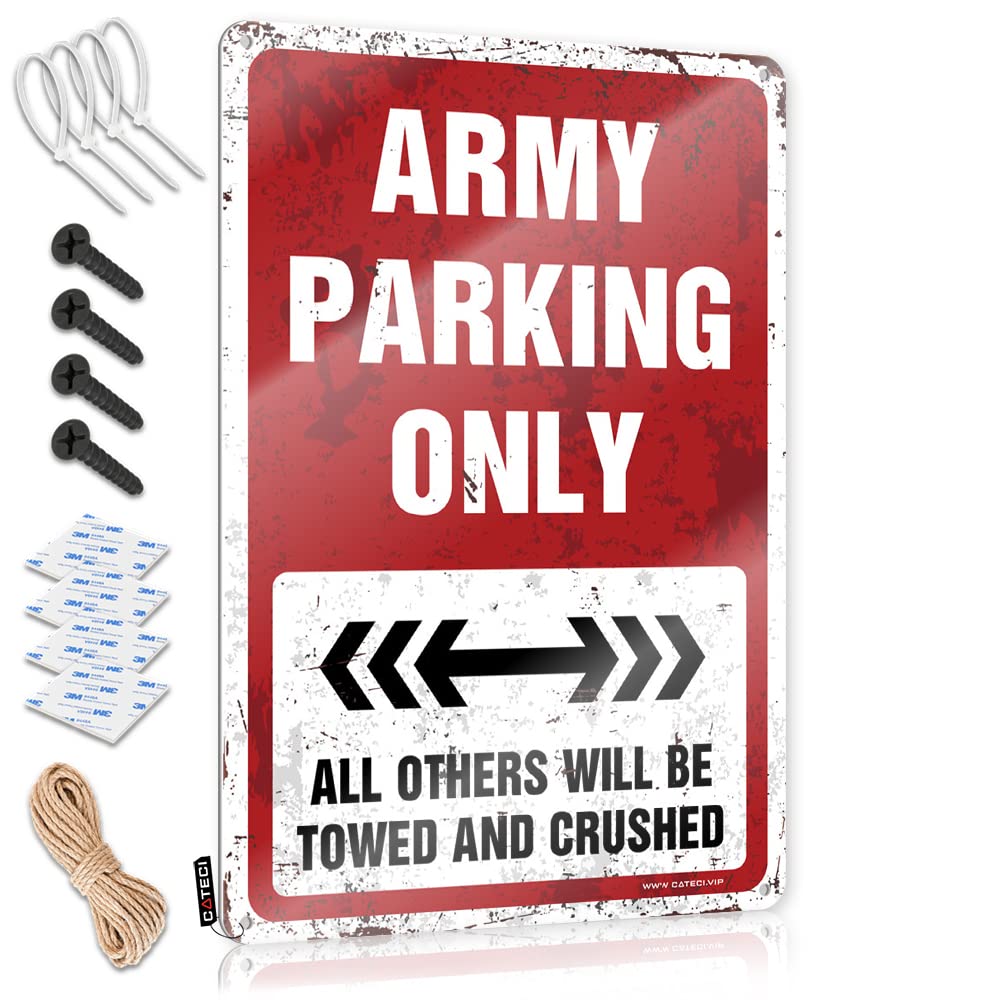Metal Wall Decoration Soft Area Scandinavian Army Parking Only For Dressing - Teenage Boy Room Decor Customizable(30X40CM)