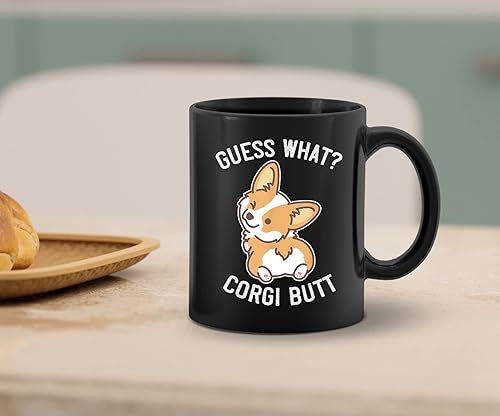 Miniatura 10 de Talk To The Fluff - Taza de cerámica divertida de Corgi de 11 onzas, bonita taza de té de café con corazón de Corgi a tope de Corgi, decoración de