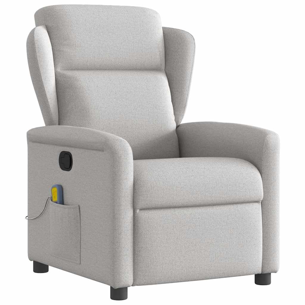 Fauteuil de massage inclinable en tissu gris nuage de salon ou bureau