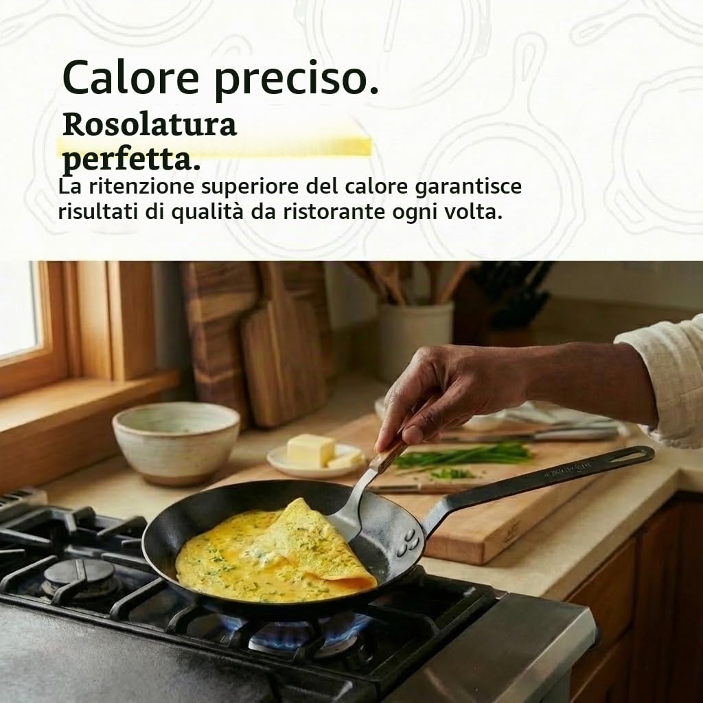 Lodge 25,4 cm / 10 Pollici Pre-stagionato Steel Round Skillet/Padella