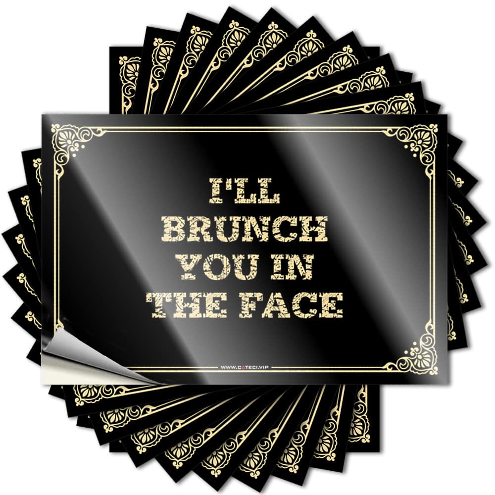 Fzfn Colour I'll Brunch You In The Face Great Cool - Saying Hard Removable Vinyl Decal(8X12cm)