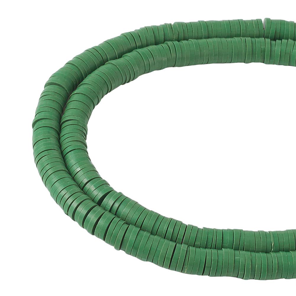 Beadthoven 380pcs 6mm Flat Round Polymer Clay Spacer Heishi Beads Disc Ghana African Slice Loose Beads for Summer Boho Surfer Bracelet Beading Jewelry Making, 17.7''