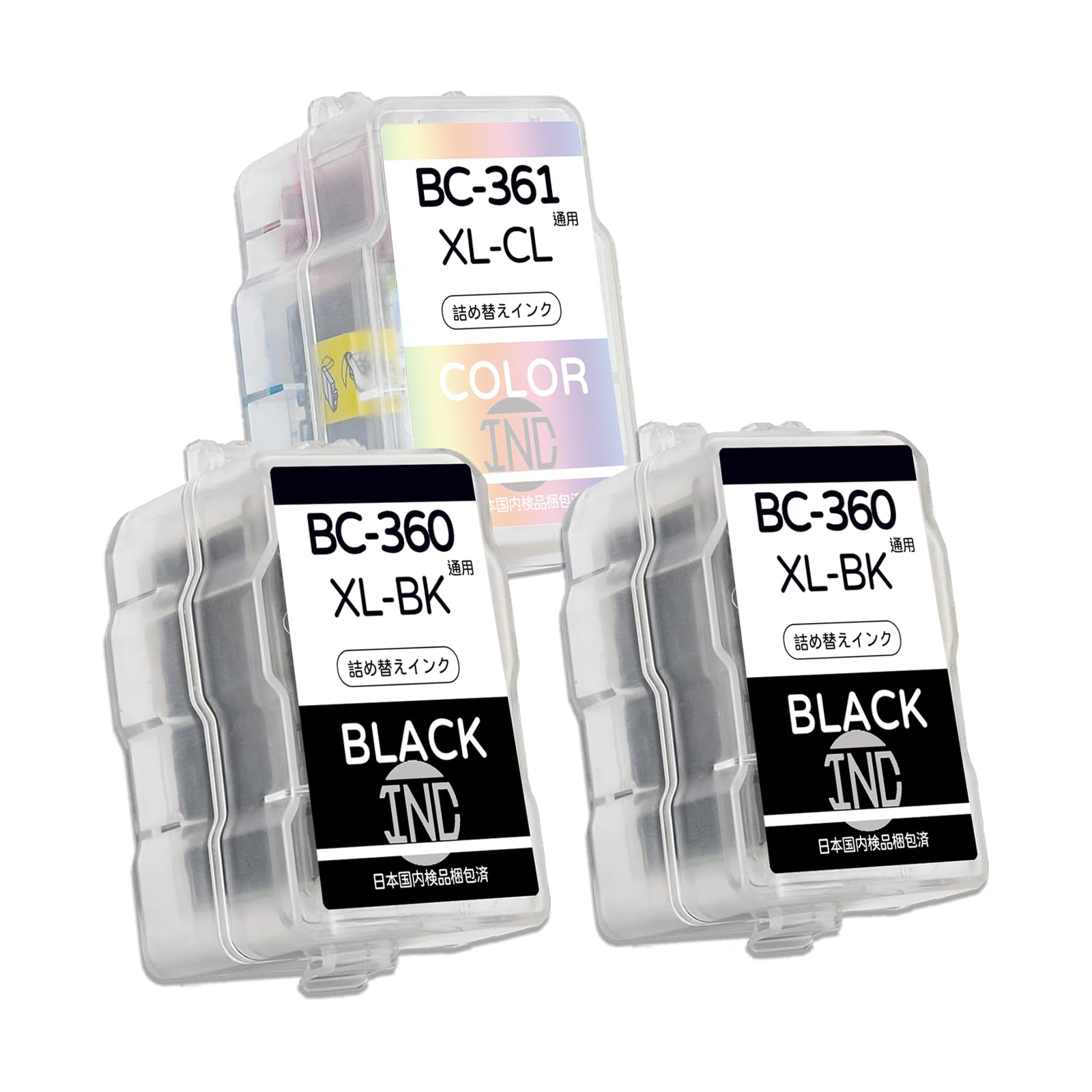 Amazon.co.jp: BC-360XL 2個+BC-361XL 1個セット 互換 詰め替え