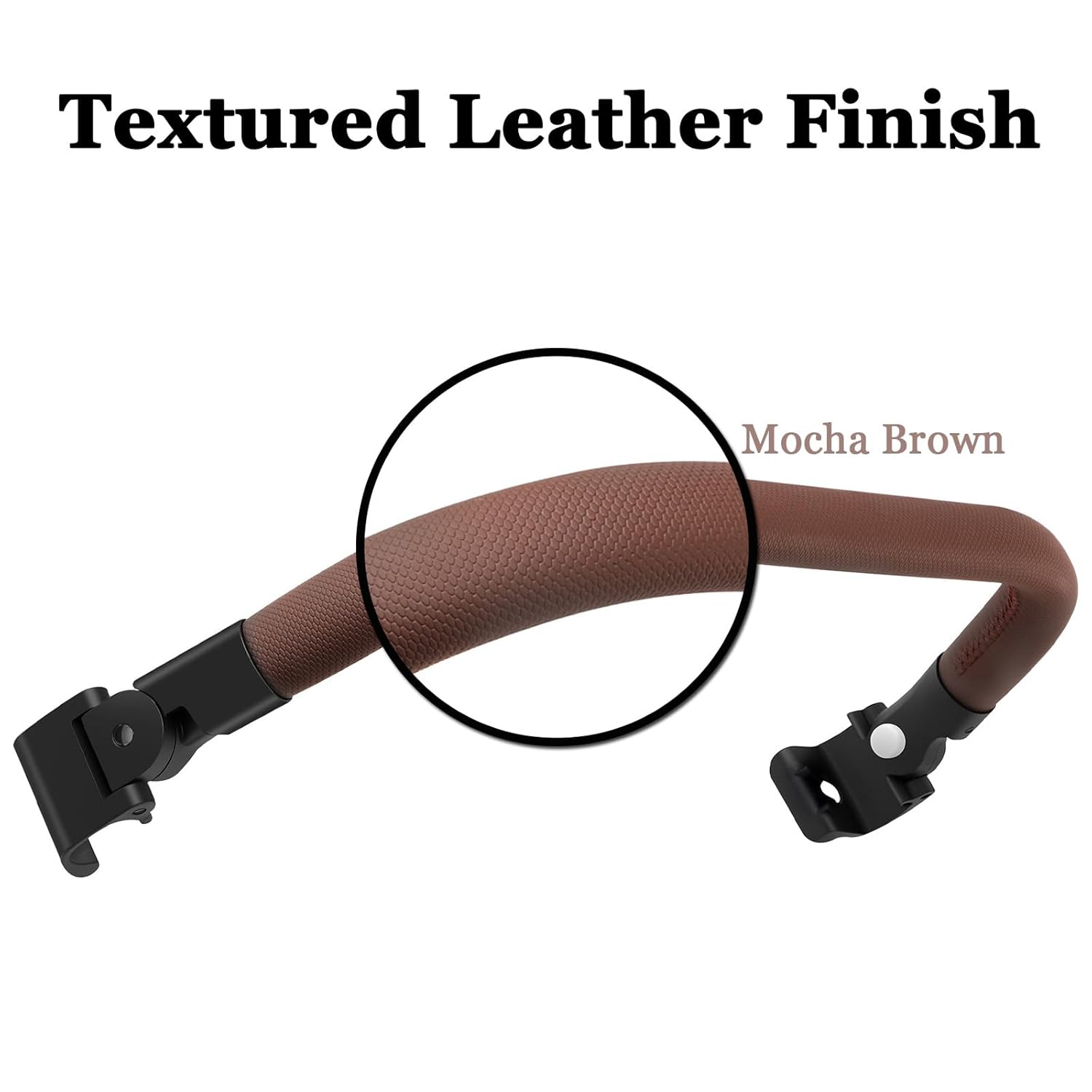Foldable Bumper Bar Compatible with Joolz AER+&AERStroller-One-Hand Open Armrest- Easy Installation-Textured Leather Finish(Mocha Brown)