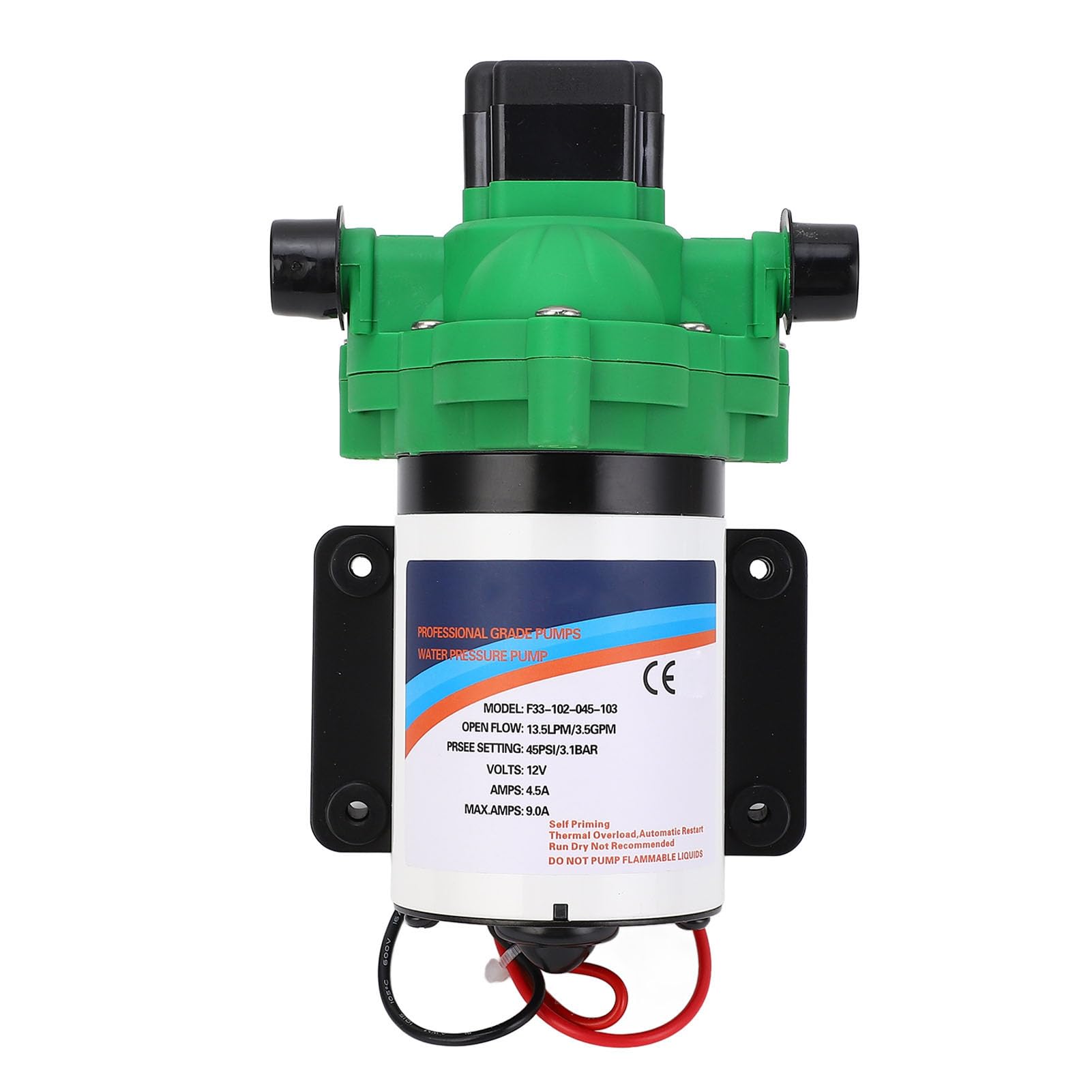 Alomejor Pompa Wodna 12 V RV 3,5 GPM 45 PSI Auto Start Stop, Samozasysająca Pompa Membranowa do Jachtu Morskiego RV, Chłodzenie Sprzętu
