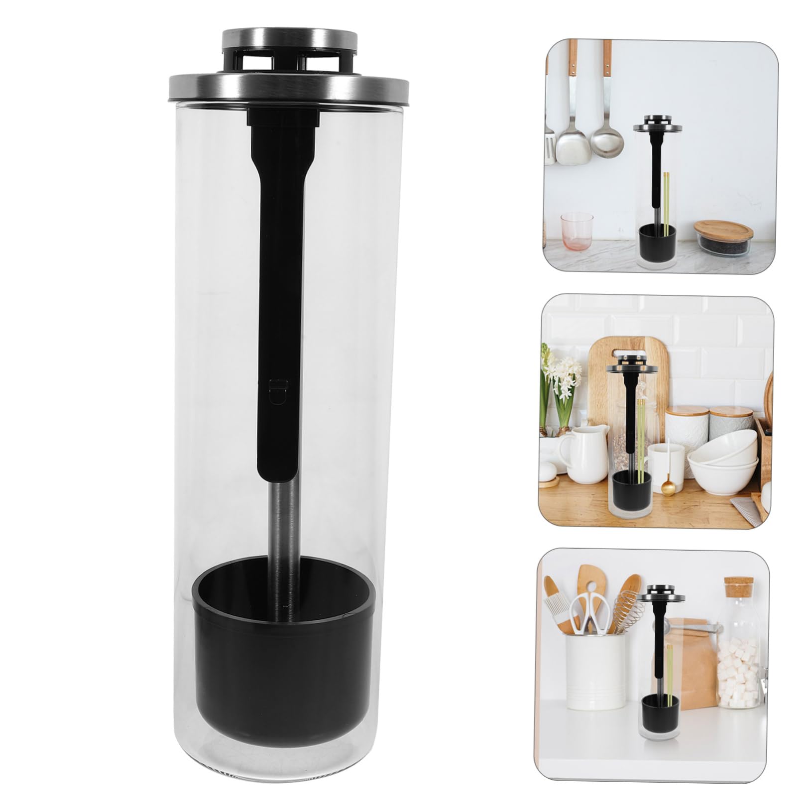 Soporte De Acero Inoxidable Para Utensilios De Cocina y Dispensador De De Organizador Multiusos Para Cocina y Comedor Para Mantener El Orden Elegancia El Hogar