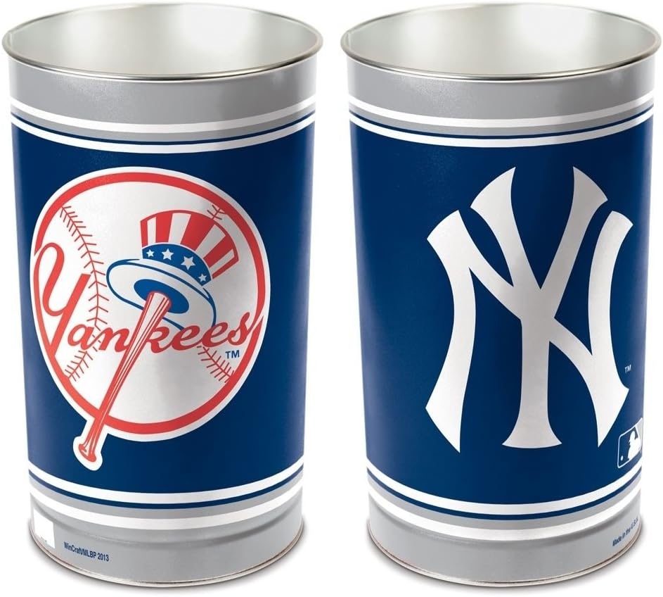 WinCraft MLB 8104013 New York Yankees Tapered Wastebasket