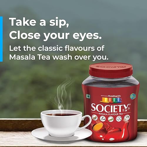 Miniatura 6 de Society Té Masala de 32 onzas, 450 tazas, té negro indio, con jengibre, clavo de olor, citronela, pimienta negra y cardamomo, auténtico chai indio