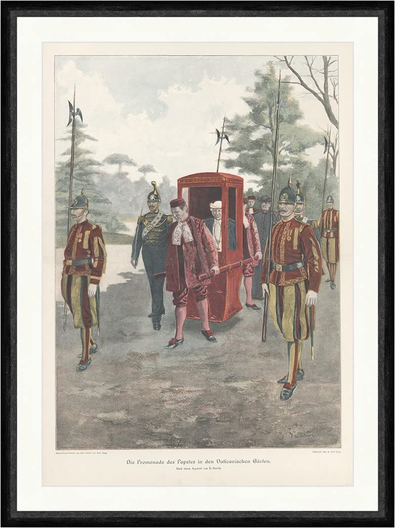 Biller Antik Promenade du Pape, Vatican Nardi Garde suisse colorée Facsimile_C 1313