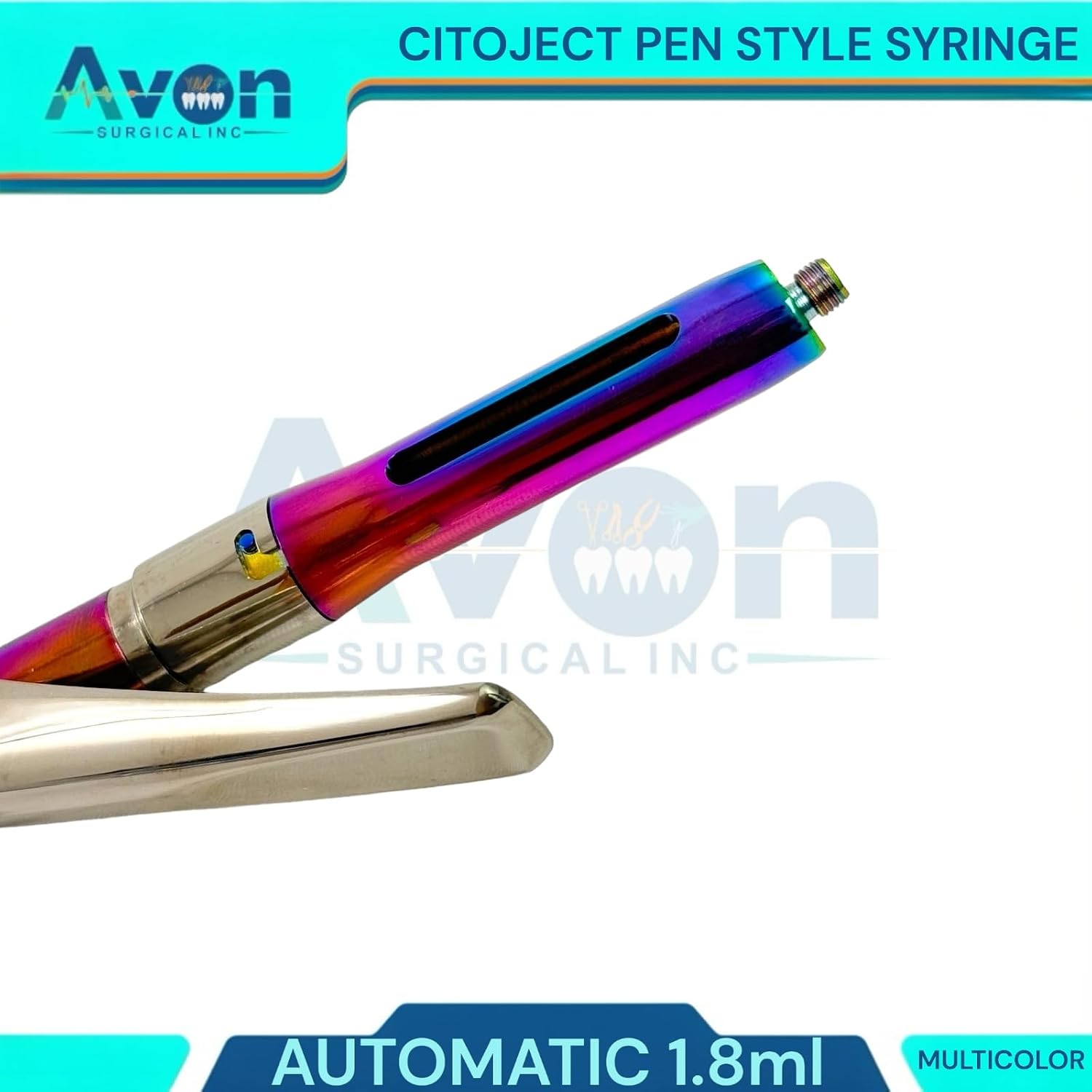 Set of 2pcs | 1.8mL Intraligamental Oral Citoject Syringe, Pen-Style, Multicolor & Brown - Dental Instruments | German Steel