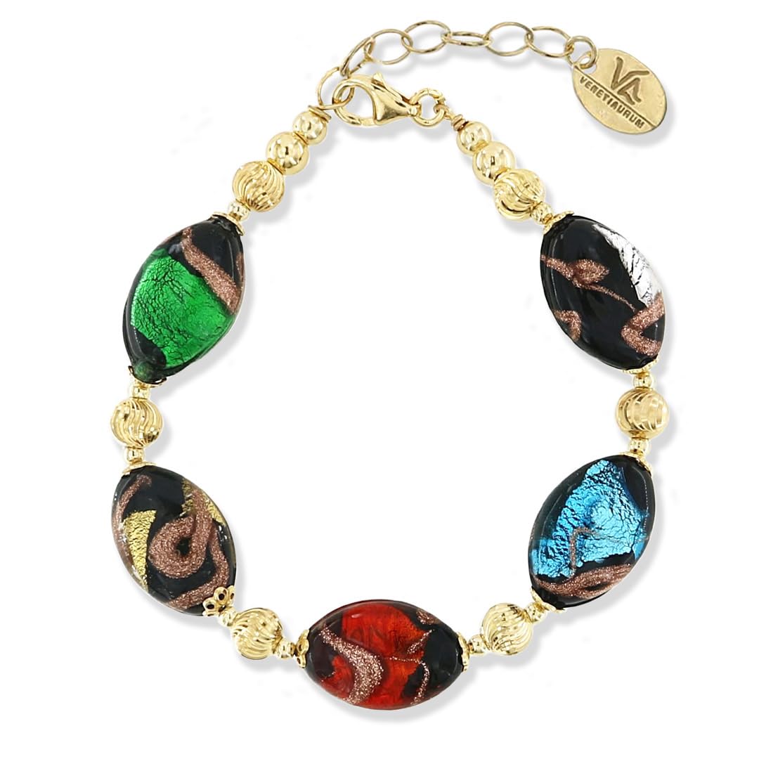 Venetiaurum - Bracciale per Donna In Vetro Originale Di Murano E Argento 925 - Gioiello Made In Italy Certificato