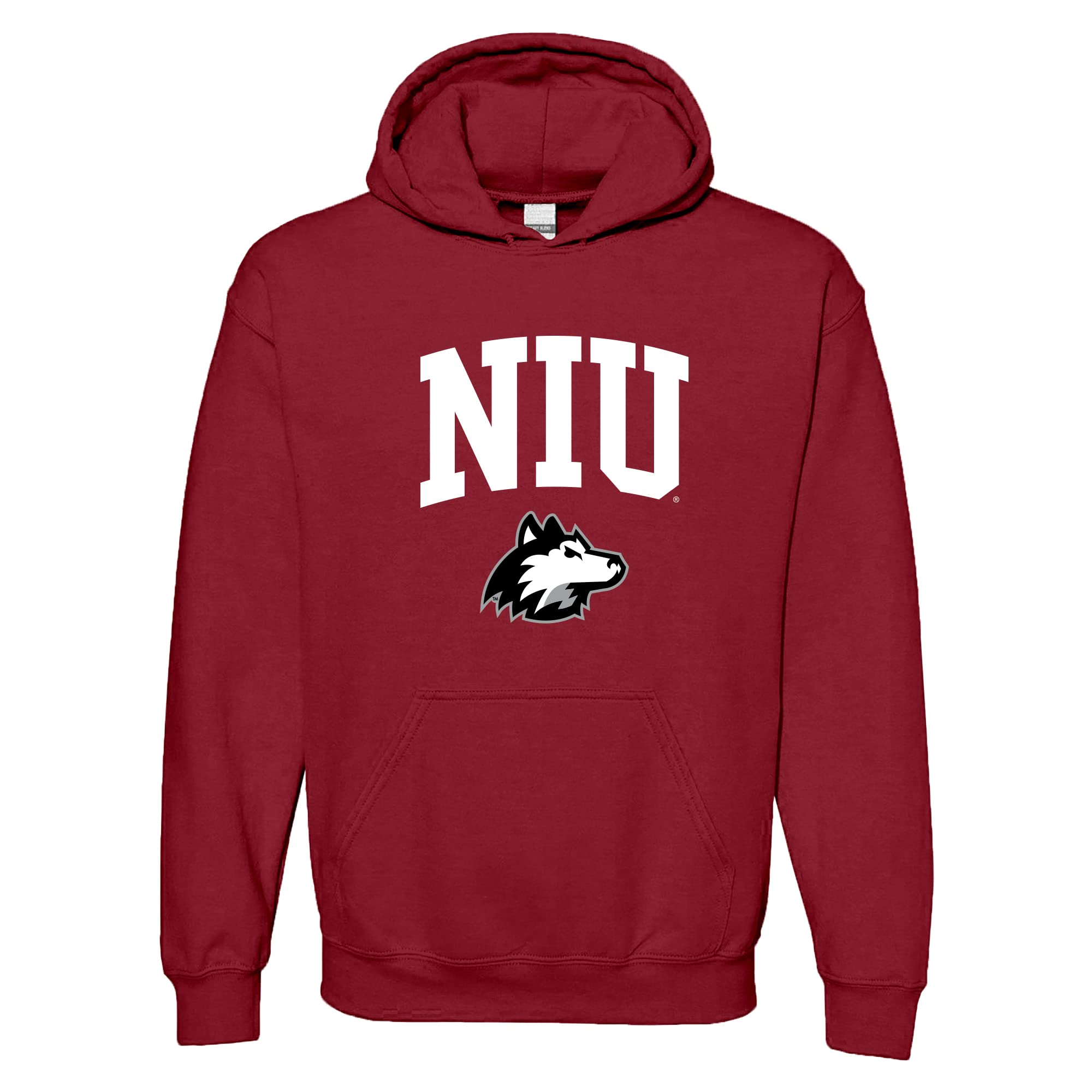 NCAA Officially Licensed College - University Team Color Arch Logo Hoodie, Northern Illinois Huskies Cardinal, XXXL โ image 1