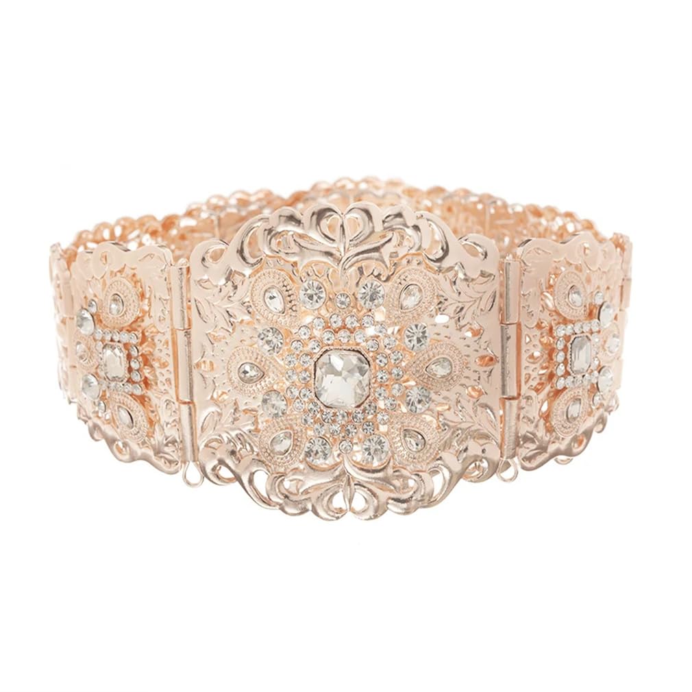 Cinturón Caftán De Joyería De Estilo Marroquí Tradicional Para Mujer, Cinturón De Color Dorado De Boda De Lujo