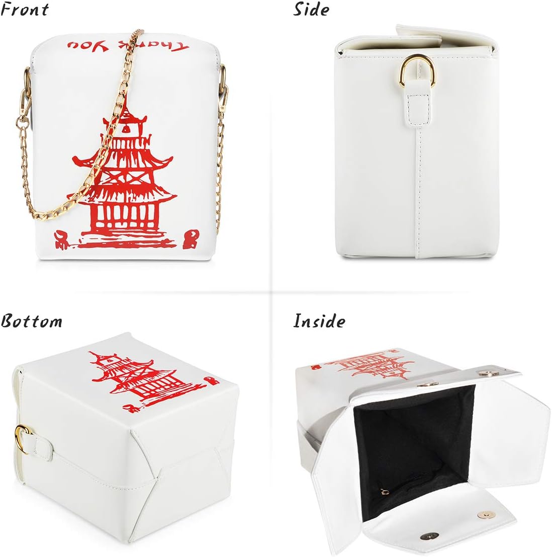 Purse for Women Small Crossbody Bags Classic Chinese Takeout Box Shoulder Bag Top Handle Satchel Bag - Image 7