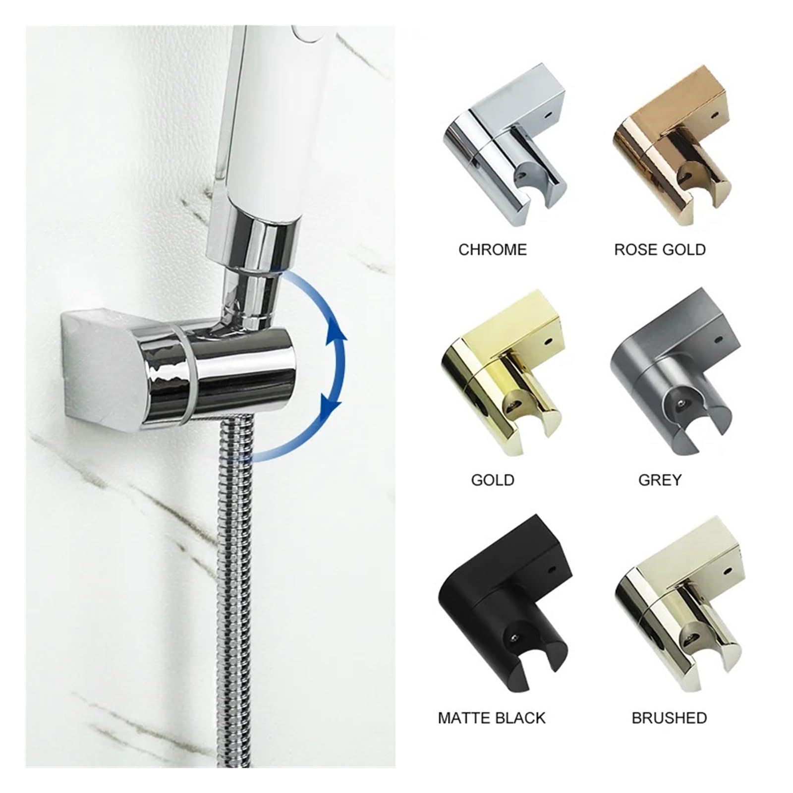 Duschkopfhalterung Kunststoff-Duschkopfhalter, Halterung, Ständer, drehbar, for Badezimmer, Standardgröße, Badezimmer-Zubehör(Brushed)