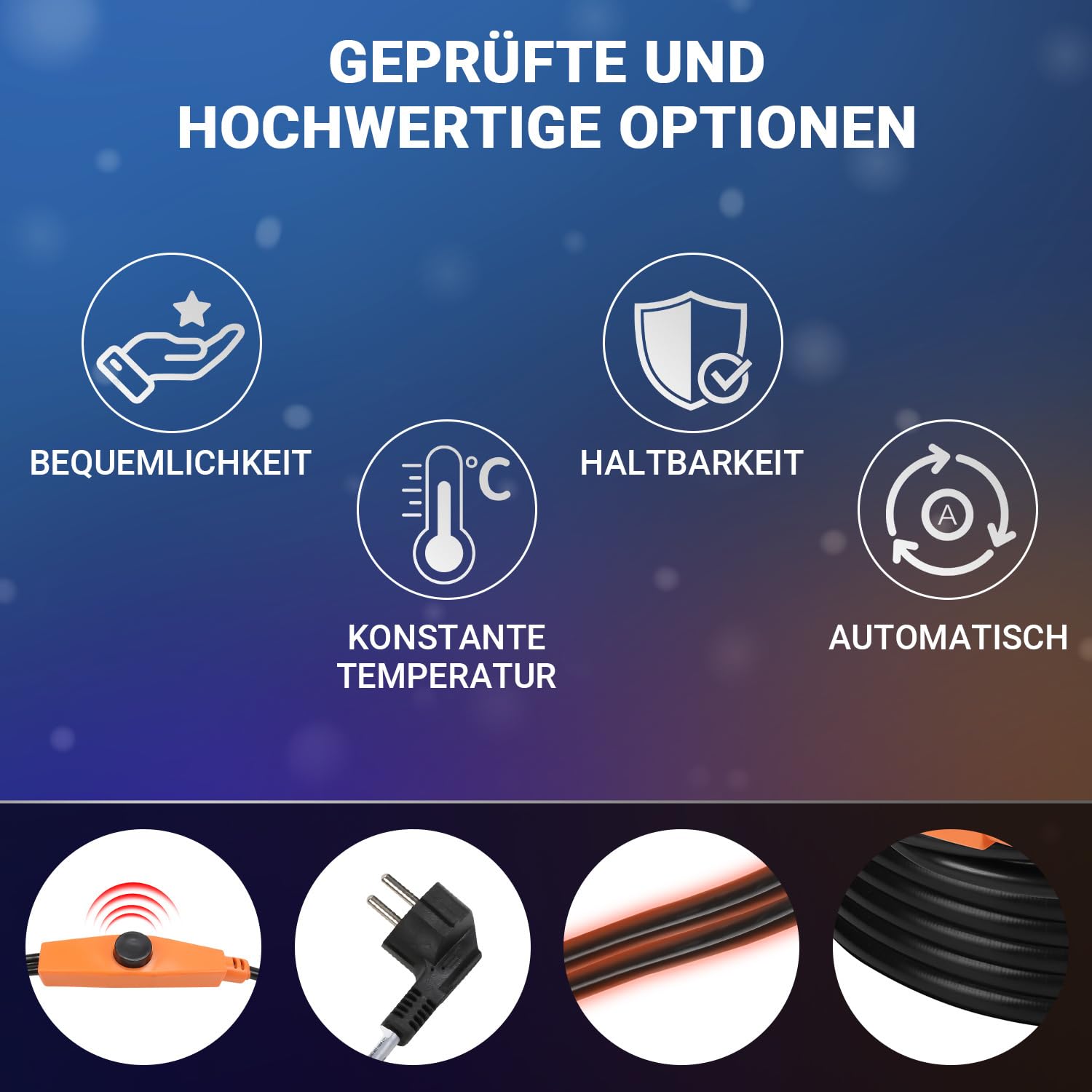 Sonnewelt Câble Chauffant Antigel 288W 18m 16W/M Noir Étanche pour Tuyauteries Extérieur