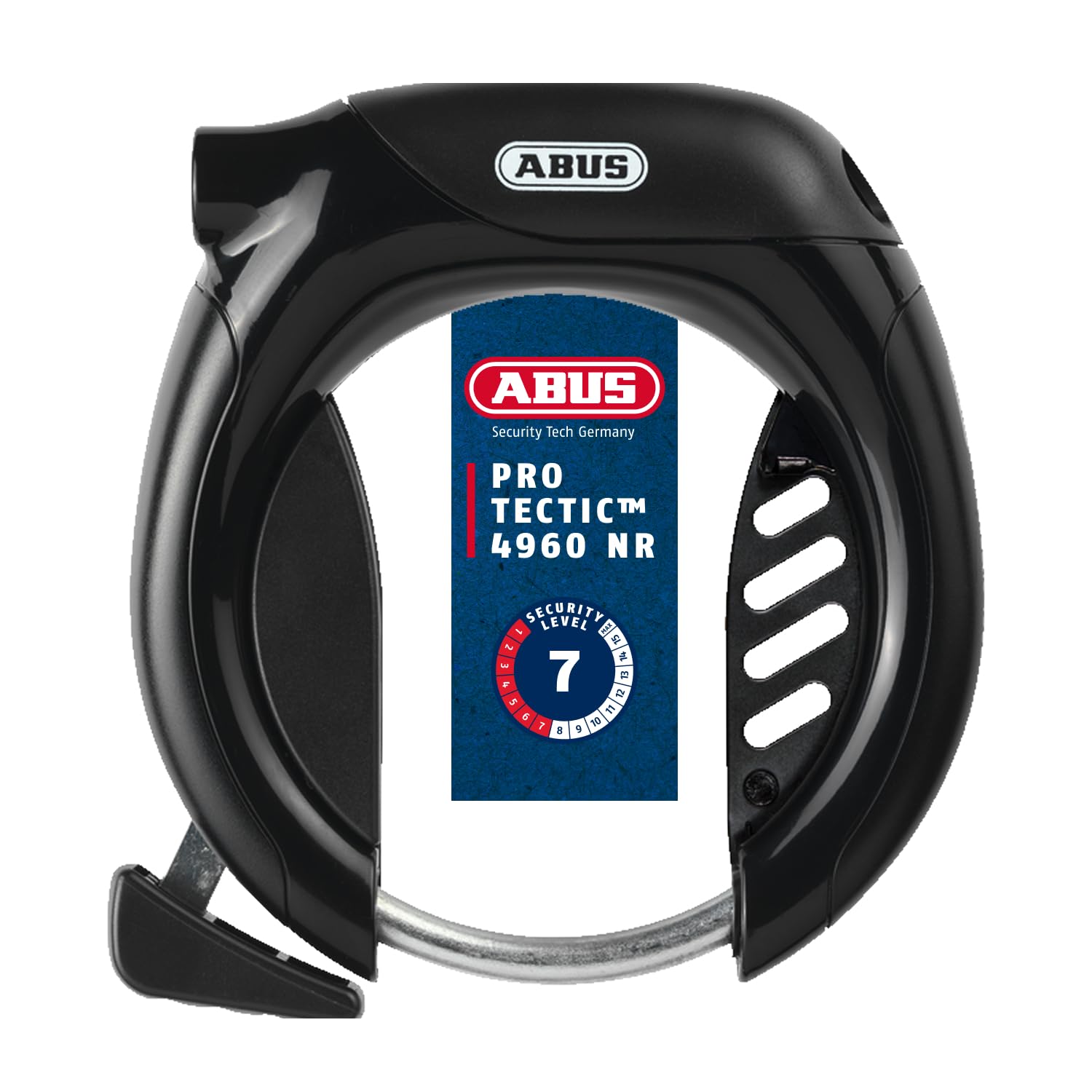 ABUS Lucchetto da Telaio PRO TECTIC 4960 Nr - Lucchetto per Bicicletta da Fissare al Telaio della Bicicletta - Grilletto Spesso 8,5 mm - Livello di Sicurezza 7 - Nero