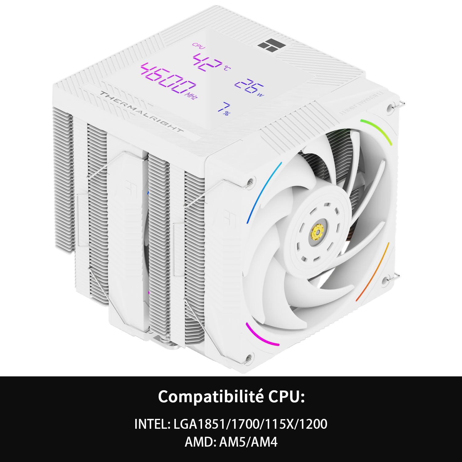 TR -Phantom Spirit 120 Digital SNOW CPU Air Cooler, 7 Heat Tubes CPU Cooler, Dual 120mm PWM Lüfter, Unterstützung für AM4 / AM5 / Intel lga1700/1150/1151/1200/1851