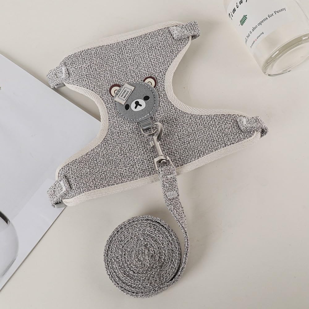 Harnais pour Lapins Laisse Réglable 27-35 cm 1,20 m Gris S