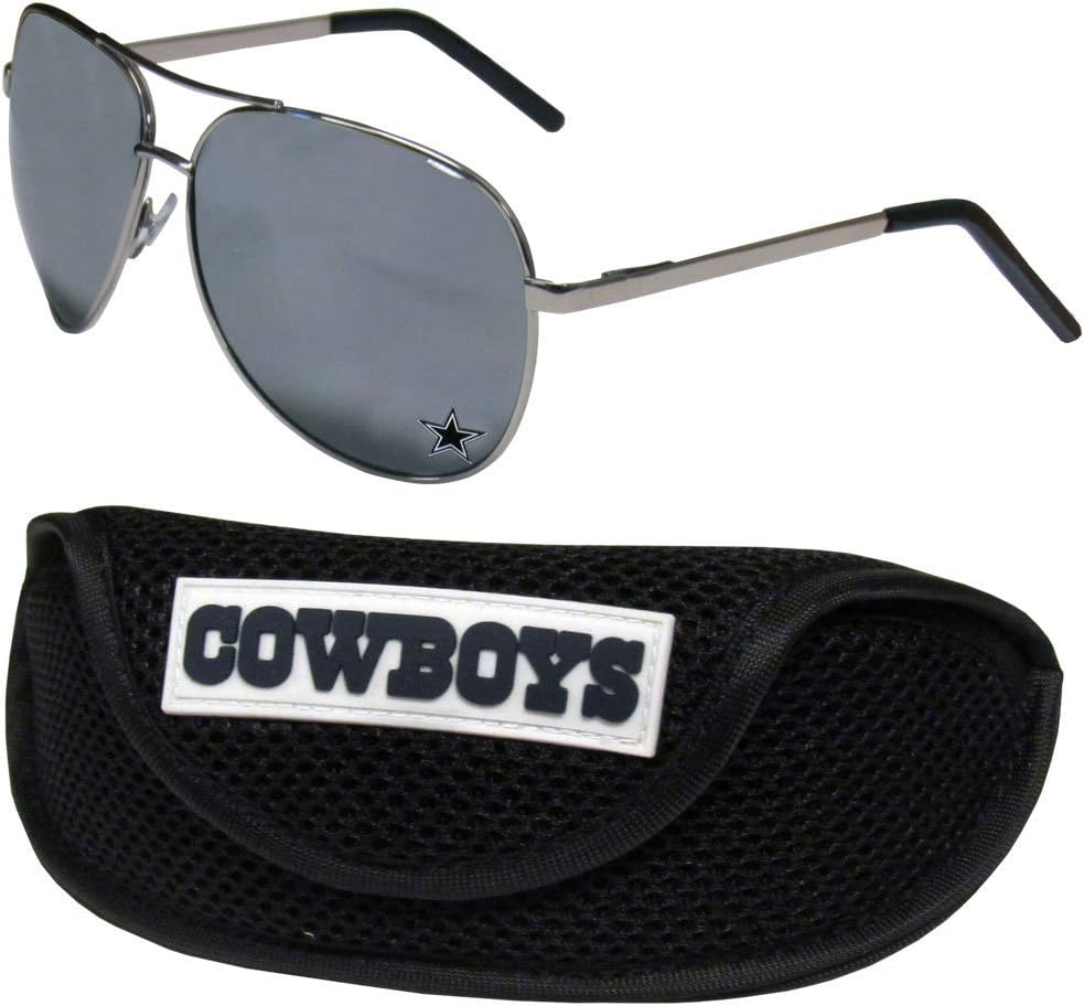 Siskiyou Sports Dallas Cowboys Aviator Sunglasses and Sports Case