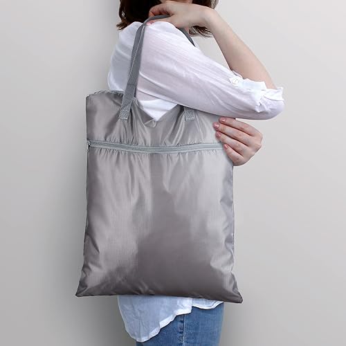 Miniatura 3 de 2 bolsas de lavandería de viaje con asa bolsa de ropa sucia para viajar colgar la ropa con dos bolsillos con cremallera lavable impermeable