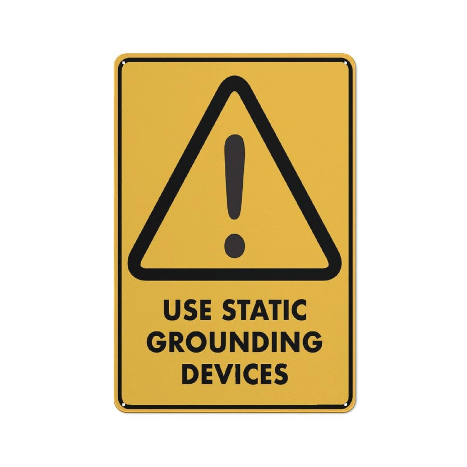 peiyeety Caution Use Static Grounding Devices Sign 8"X12" Rust Free Aluminum Signs Outdoor, Metal Tin Sign for Home, Business, Yard