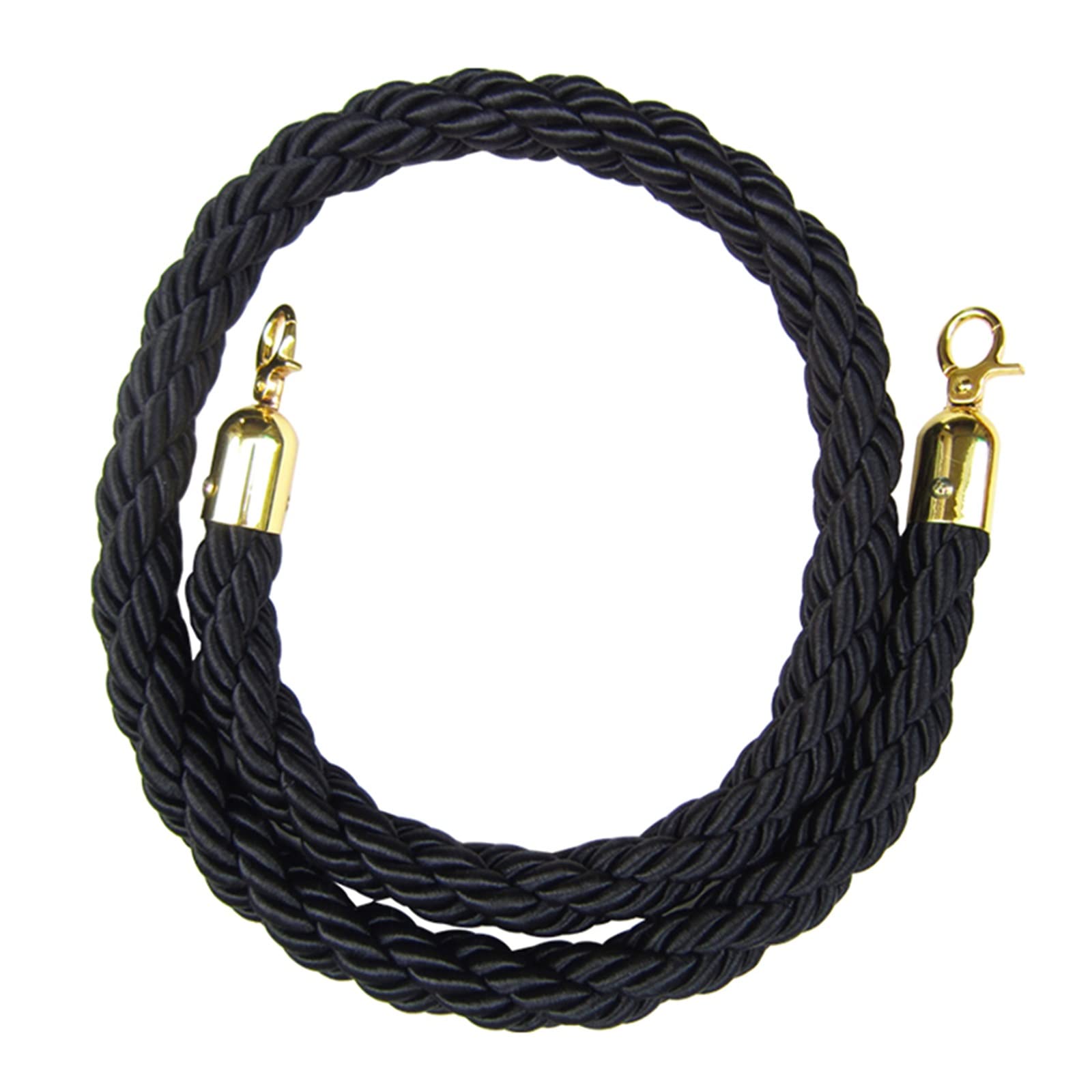 Corde de barrière tressée noire 2m pour poteau de guidage des foules