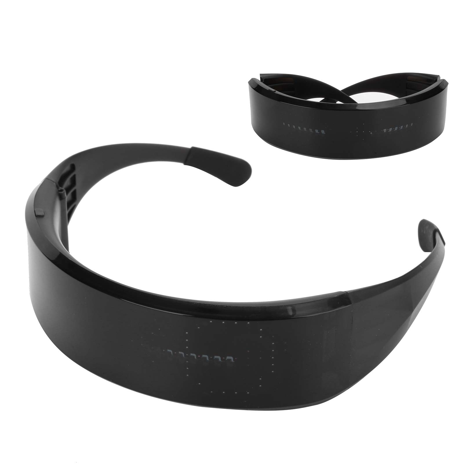 Suministros para Fiestas Gafas LED Brillantes Negras Gafas con Luz de Carga USB Control de Aplicación 432 Cuentas LED para Reuniones Familiares Actuaciones Escénicas Fiestas de Graduación