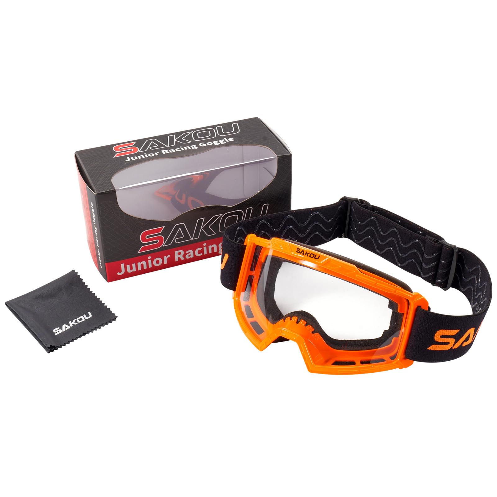 SAKOU Occhiali Moto Motocross Bambino – Antiappannamento, Antiurto e con Protezione 100% UV400 per Ragazzi e Ragazze dai 3 ai 12 Anni, Ideali per Fuoristrada, ATV e Dirtbike
