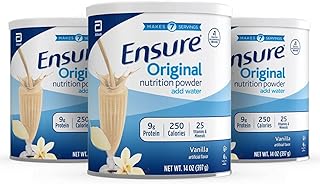 Ensure Original Nutrition Shake Powder with 9 Grams of Protein, Meal Replacement Shakes, Vanilla, 14 Oz, 3 Count