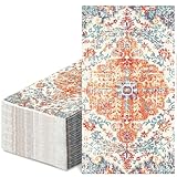 JarThenaAMCS 50Pcs Retro Boho Guest Napkins Bohemian Aesthetic Disposable Paper Napkins Dinner Hand Napkins for Home Party Supplies Table Decor