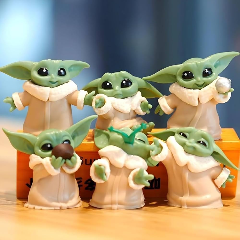 Senon 6 lı Set Sevimli Bebek Yoda Ürün Koleksiyonu Dekoratif Biblo Masa Süsü Hediyelik Eşya