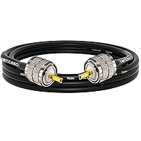 Vista 37 de Cable coaxial CB, cable coaxial RG58 de 25 pies, cable PL259 macho a macho + adaptador SO239 hembra a SMA/UHF/BNC, paquete de 4 unidades para antena