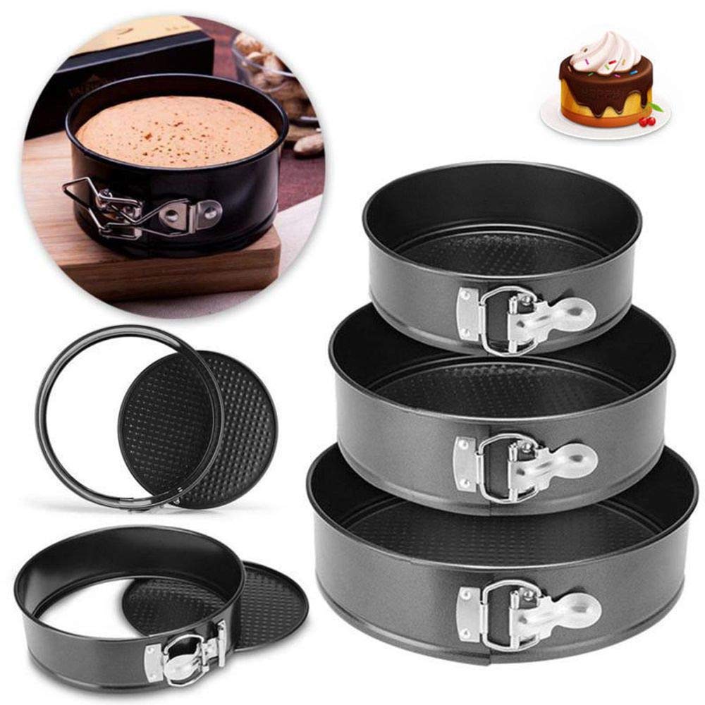 Shopoholic Springform Teflon Coated Aluminum Non-Stick Bakeware Round Shaped Cake Mould for Cooker and Oven, 18 cm, 20 cm, 22 cm -3 Pieces 1