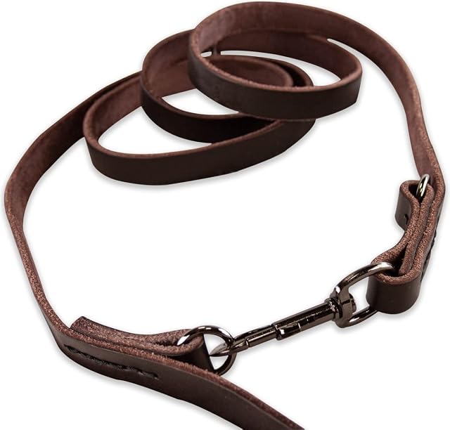 Foto 4 de 5 de Correa Multiuso de Cuero para Perro - Marrón/Negro - 220 cm