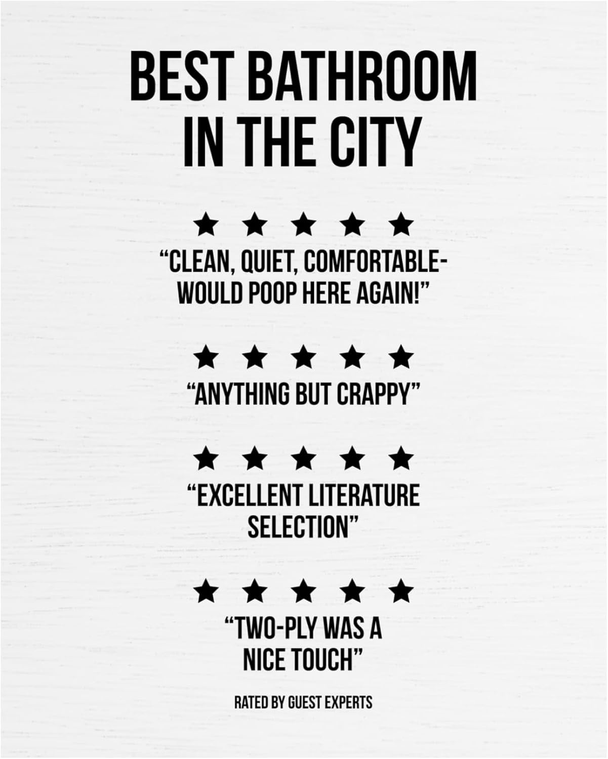 i3 Best Bathroom In The City Funny Bathroom Wall Decor Art, Typographic Wall Decor