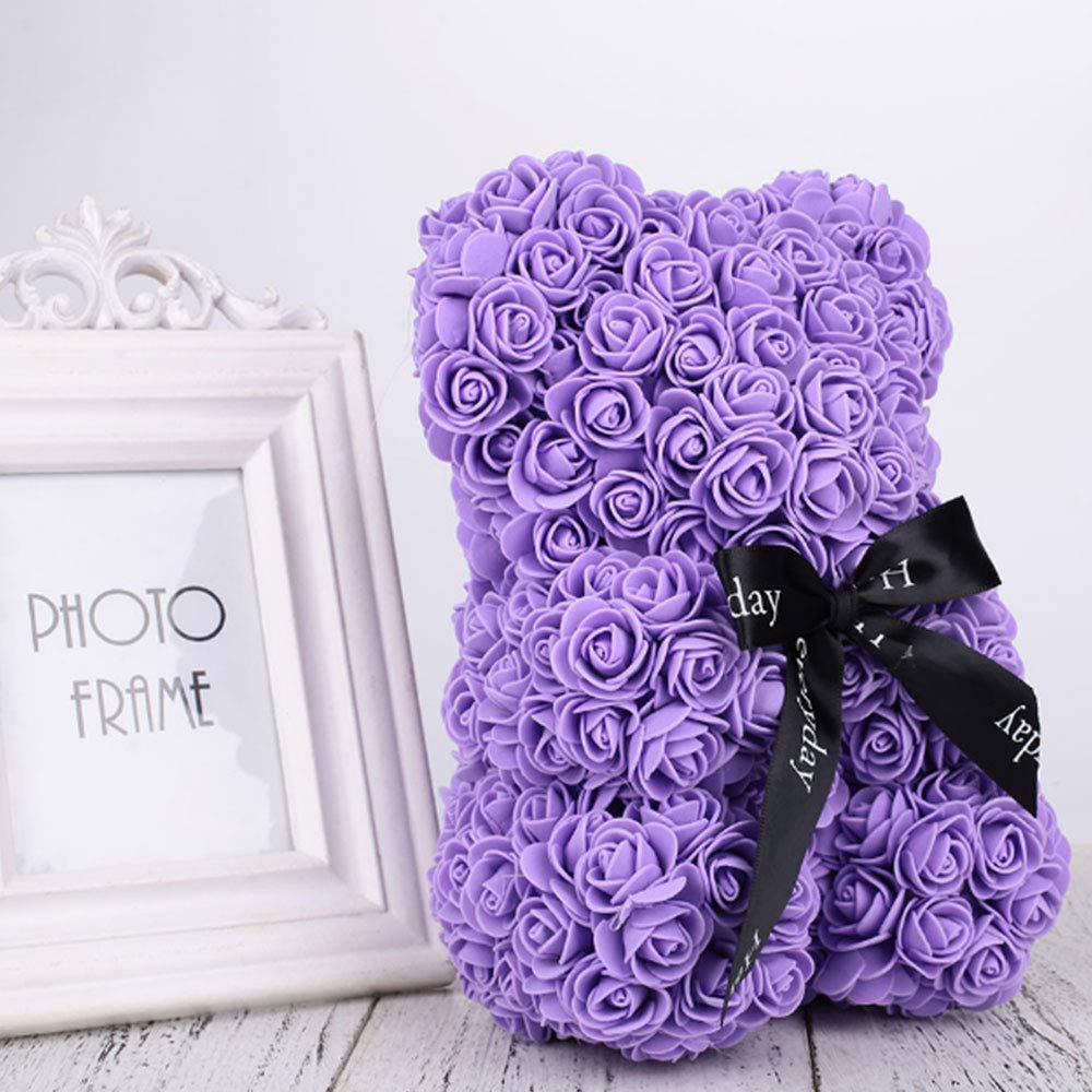 Topmountain Rose Bear Hug Teddy Bear Artificial Rose Flowers Bear